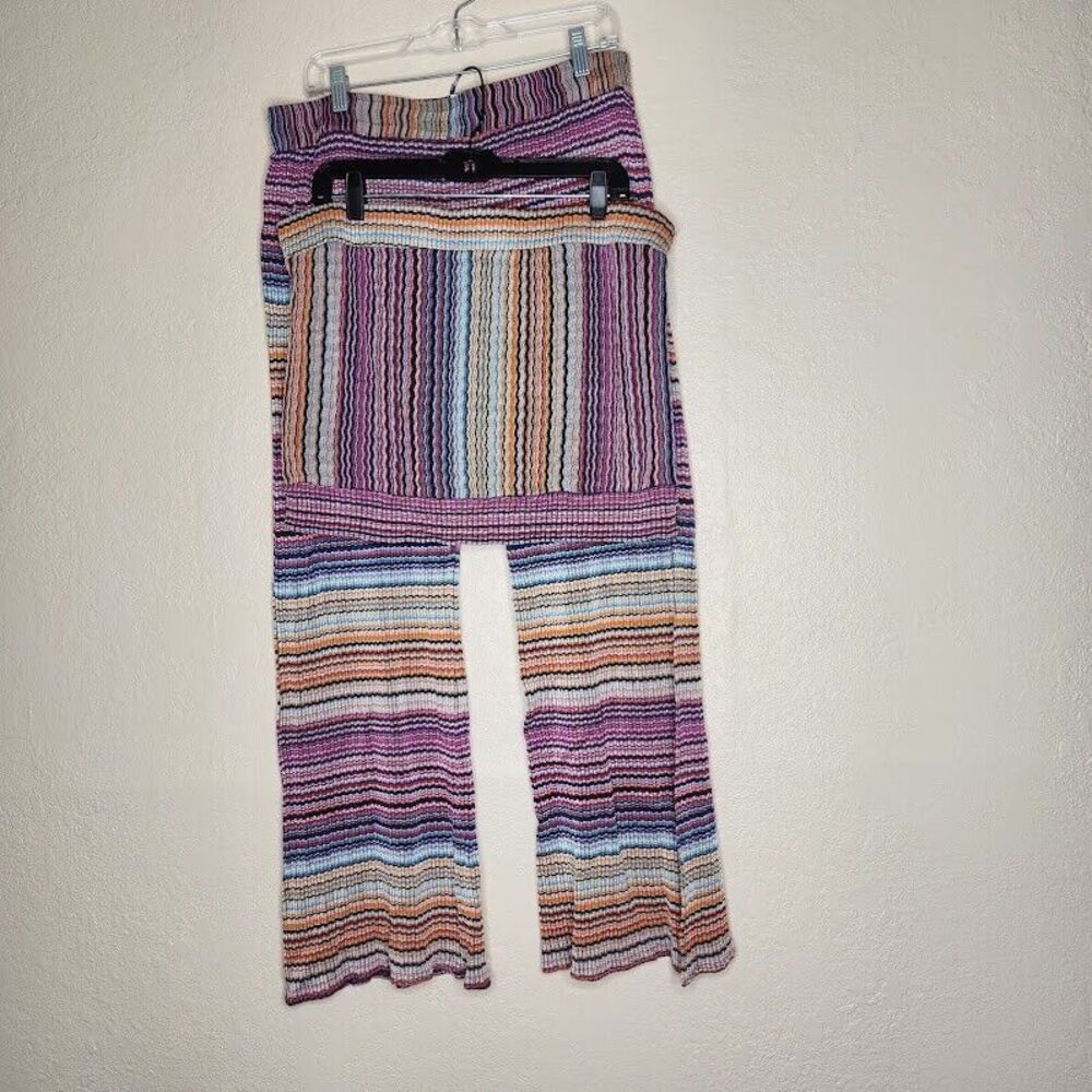 Trina Turk Two Piece Set Womens XL Multicolor Slit Pants Crop Halter Top